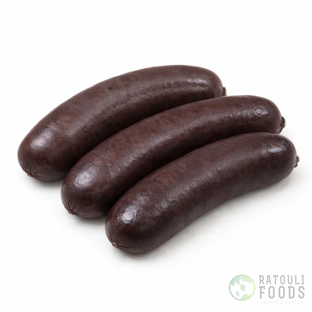 Surinaamse bloedworst, grof en hartig, minder zoet dan boudin noir